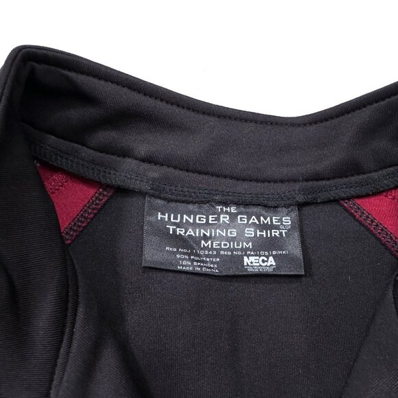 Hunger Games Shirt Medium Black Red Training Uniform Costume Cosplay 1/4 Zip - Picture 3 of 4
